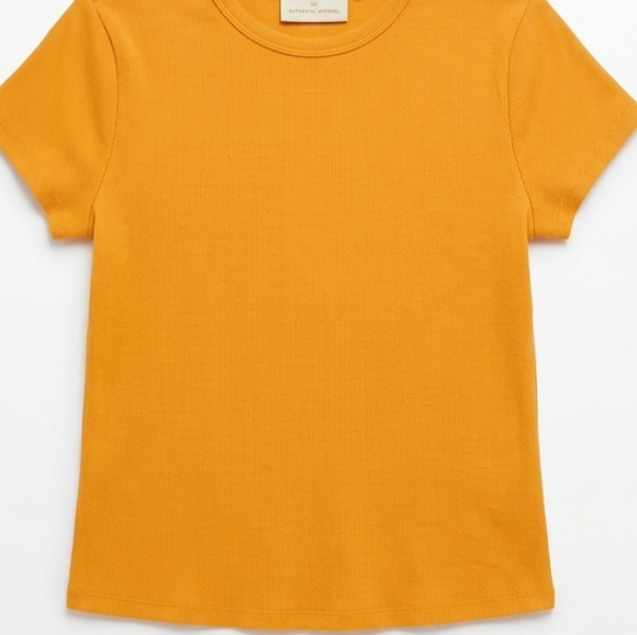New The Blair Stretch Cotton Short-Sleeve Baby Tee by Maeve Anthropologie Ribbed - Picture 2 of 6